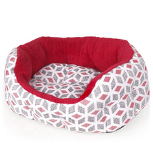 Load image into Gallery viewer, TOMMI Basket Reversible Plush Bed Red
