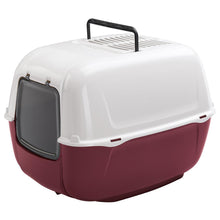 Load image into Gallery viewer, Ferplast PRIMA Covered cat litter tray Burgundy
