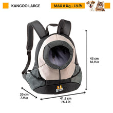Load image into Gallery viewer, Ferplast Dog/Cat KANGOO Dog backpack 41.5 x 20 x 43 cm Max Load Capacity 8kg- Grey
