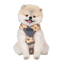 Load image into Gallery viewer, PUPPIA Doudou Bean Printed Flowers Grey and Roses Ren harness

