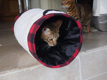 Load image into Gallery viewer, Rosewood Checkered Cat Tunnel
