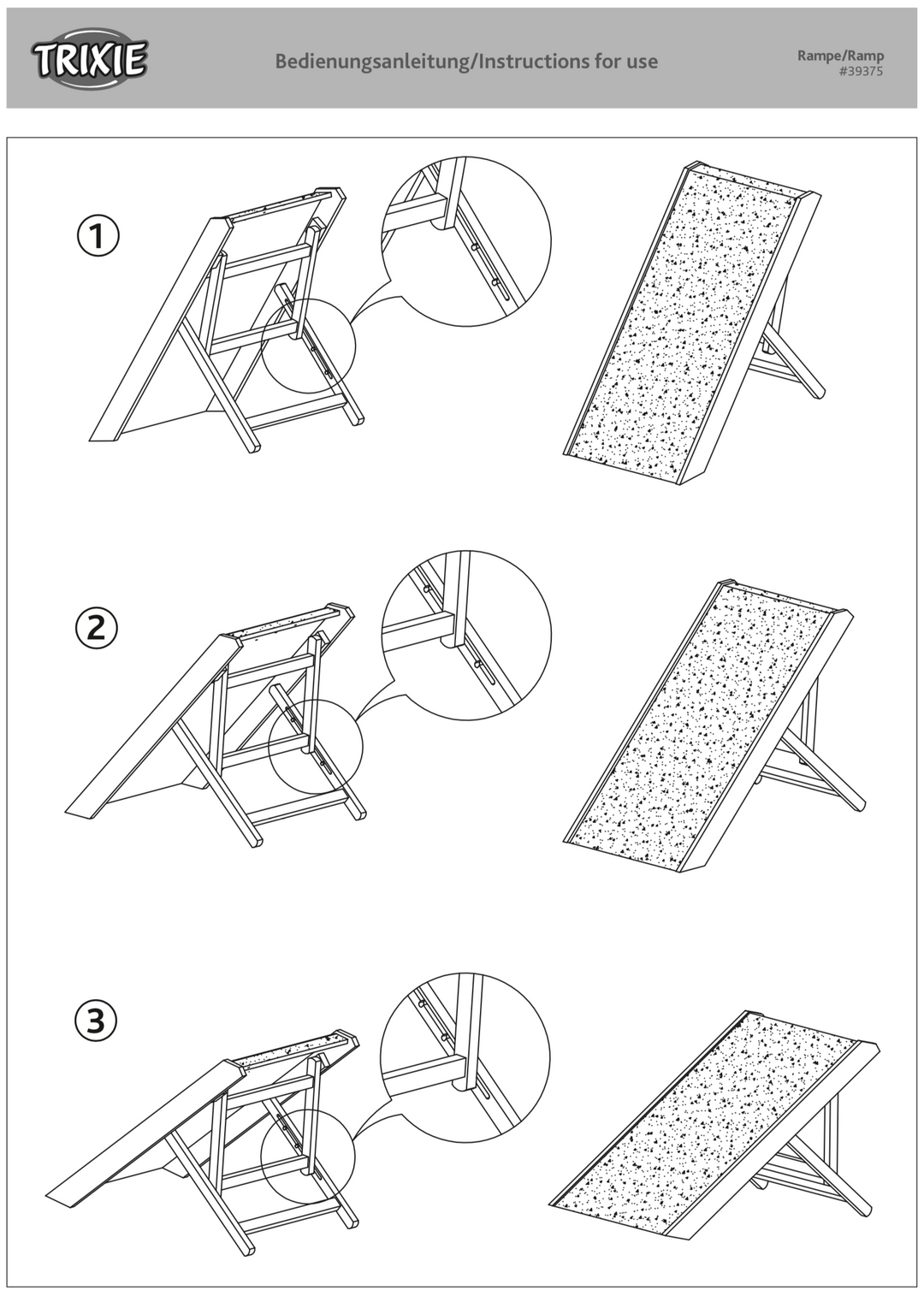 Trixie Dog ramp, adjustable in height – Petlove.com.mt