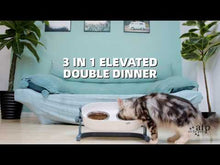 Load and play video in Gallery viewer, All for Paws 3 In 1 Elevated Double Dinner - S
